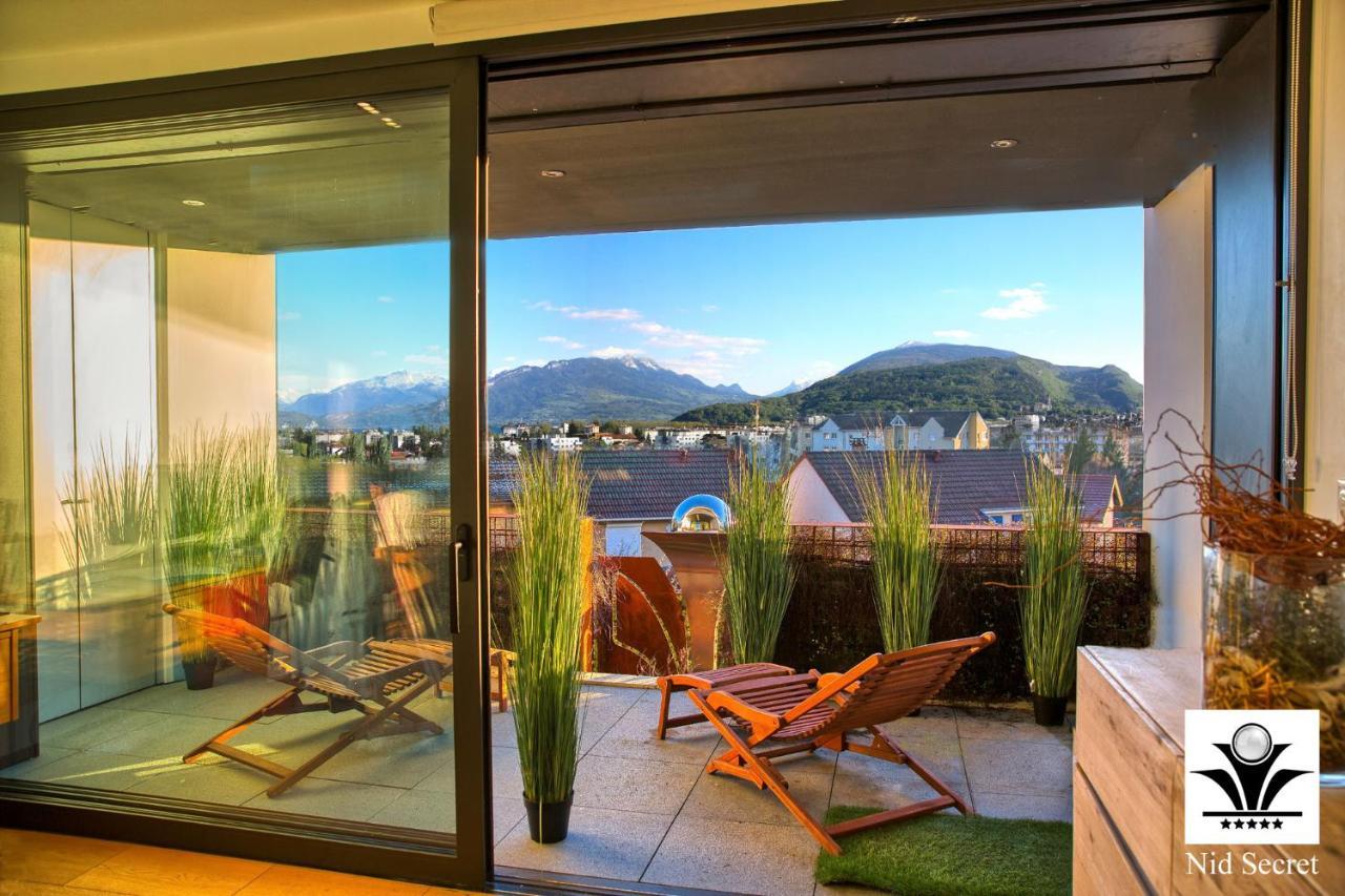 Panoramique 180 Lac Et Montagne Et Nid Secret Spa Romantique Аннесі Екстер'єр фото